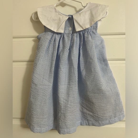 Lil’ Cactus Light Blue Seersucker Pumpkin Yoke Dress NWT.  18-24 months - Picture 3 of 6
